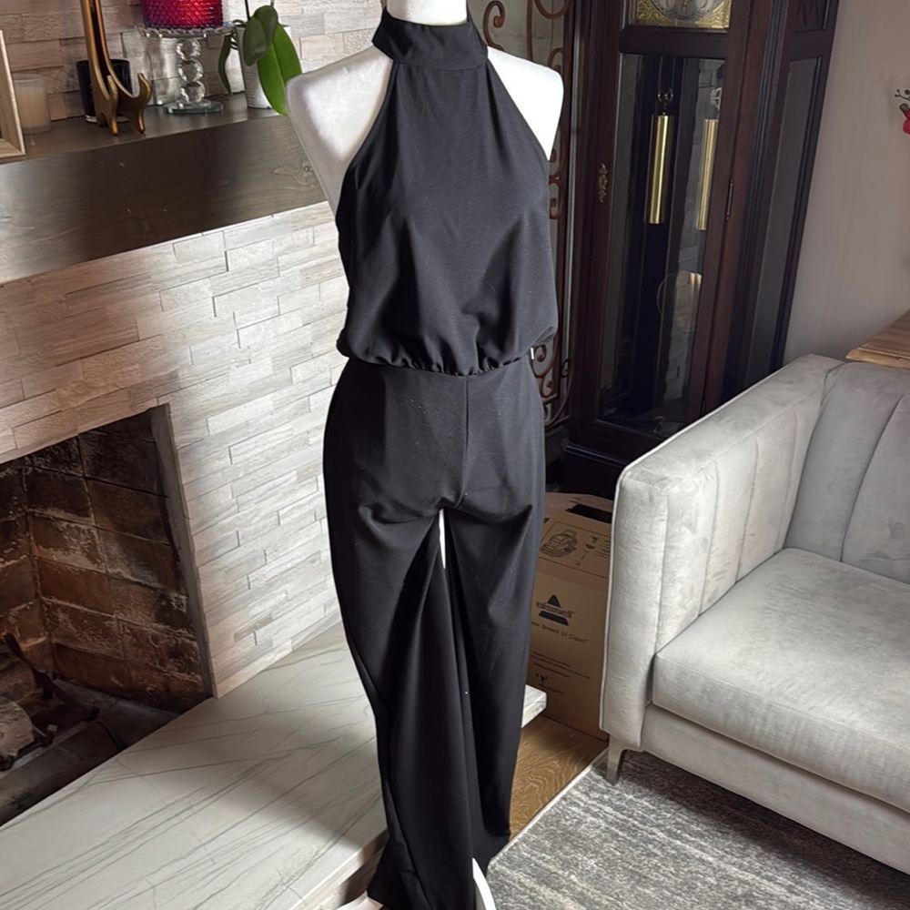 Chic Black Halter Jumpsuit